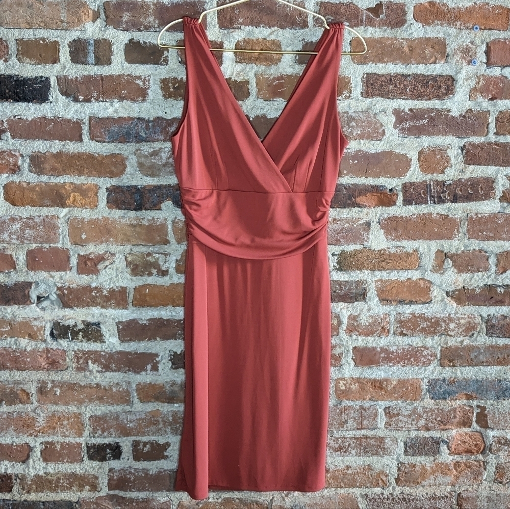 Ann Taylor LOFT Size 10 Burnt Orange Wrap Tank Top Dress